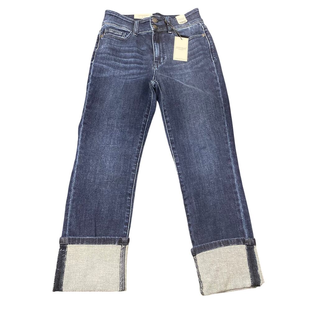 NWT Judy Blue Double Take High Rise Cuffed Capri Jeans Dark Wash Size 5/27